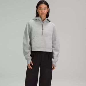 Lululemon Scuba Oversized Half-Zip Hoodie in Heathered Core Medium Gray